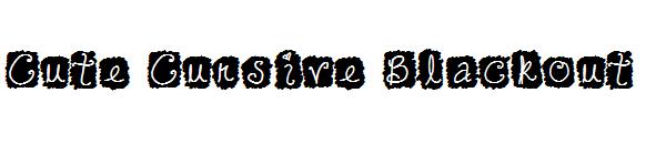 Cute Cursive Blackout字体