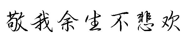 敬我余生不悲欢字体