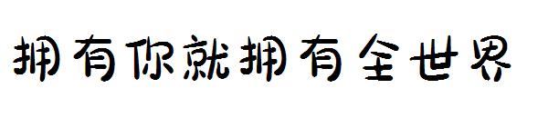 拥有你就拥有全世界字体