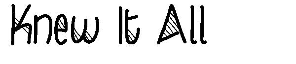 Knew It All字体