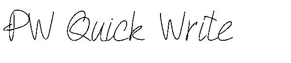 PW Quick Write字体
