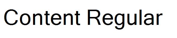 Content Regular字体