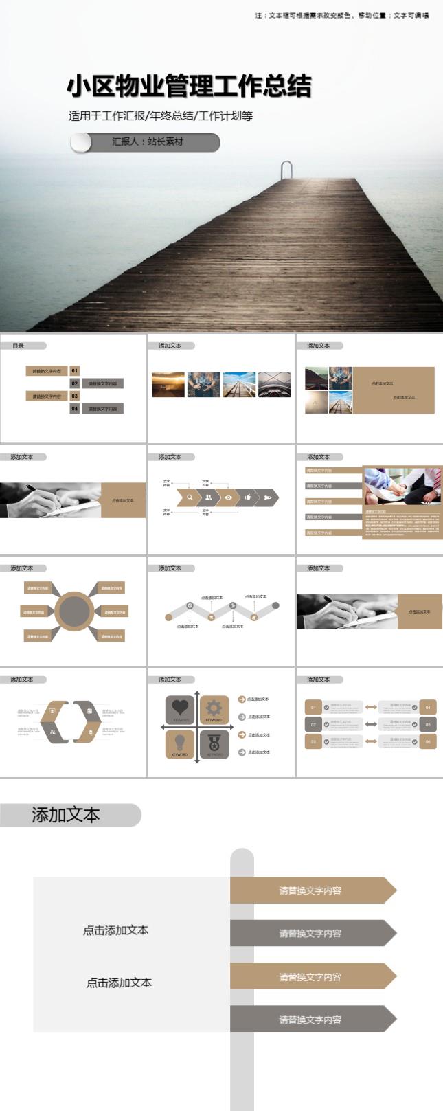 小区物业管理工作总结PPT模板
